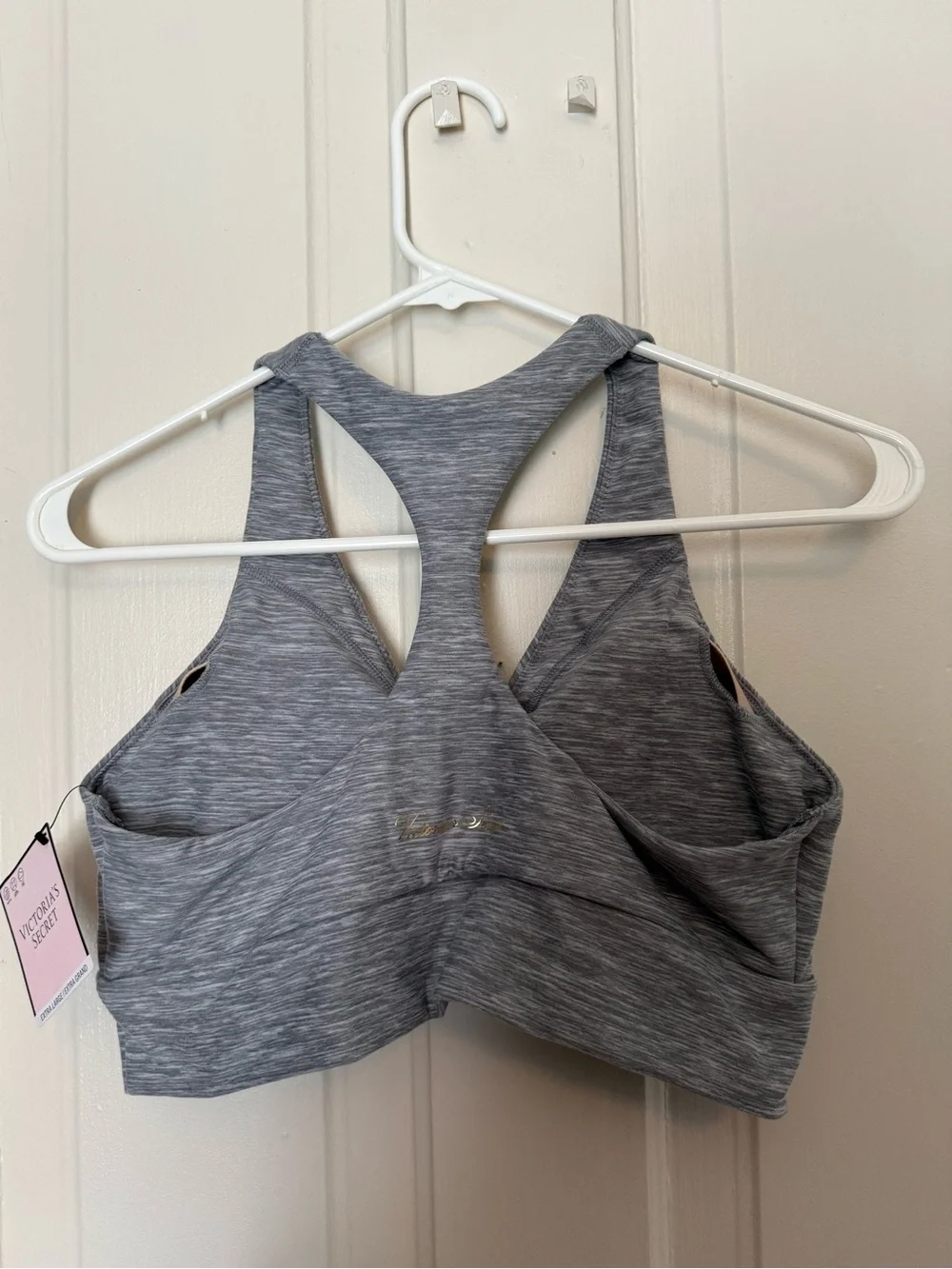 Victoria's Secret Heather Gray Twist-Front Racerback Sports Bra